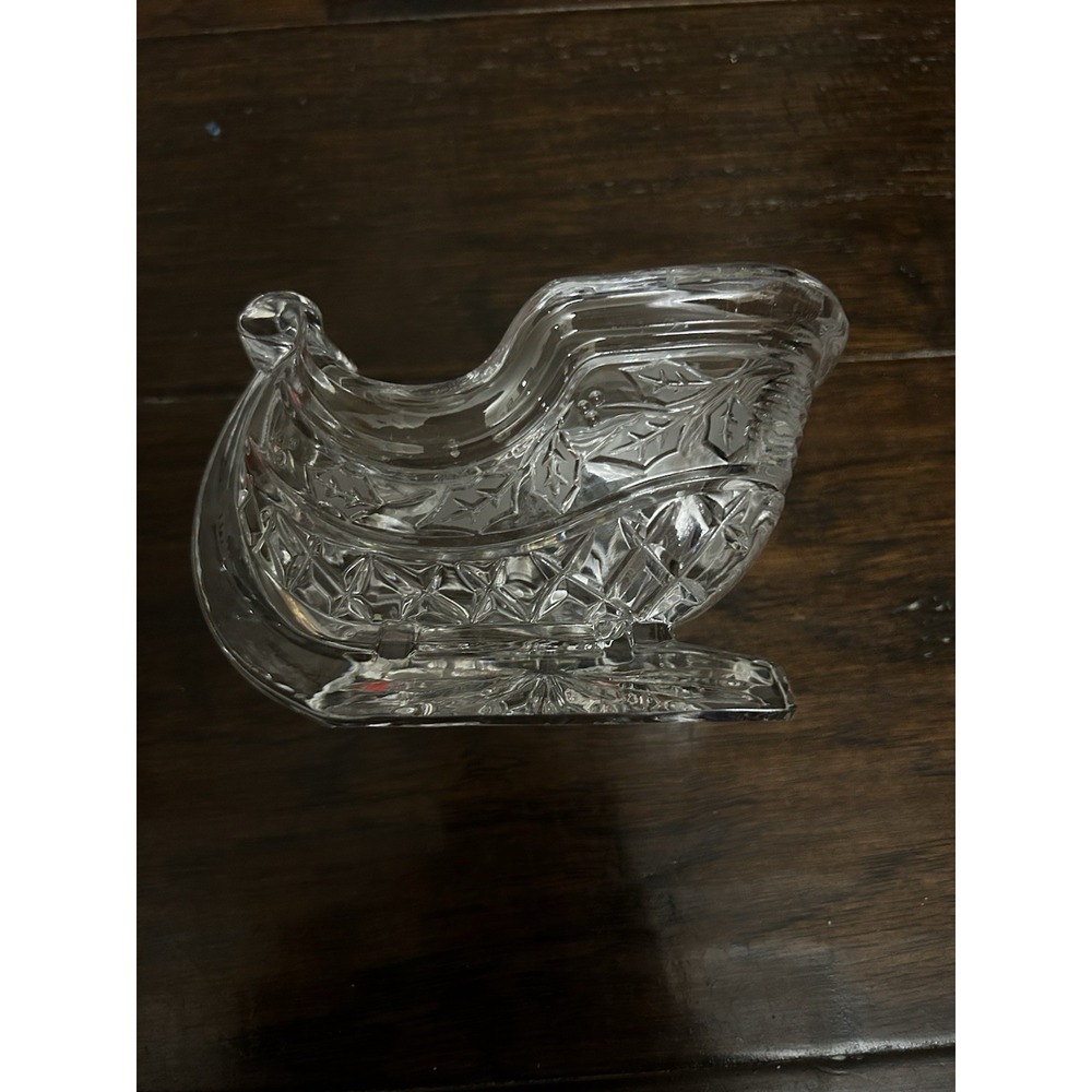 Royal Limited Leaded Crystal Sleigh Christmas Decor Candy Dish